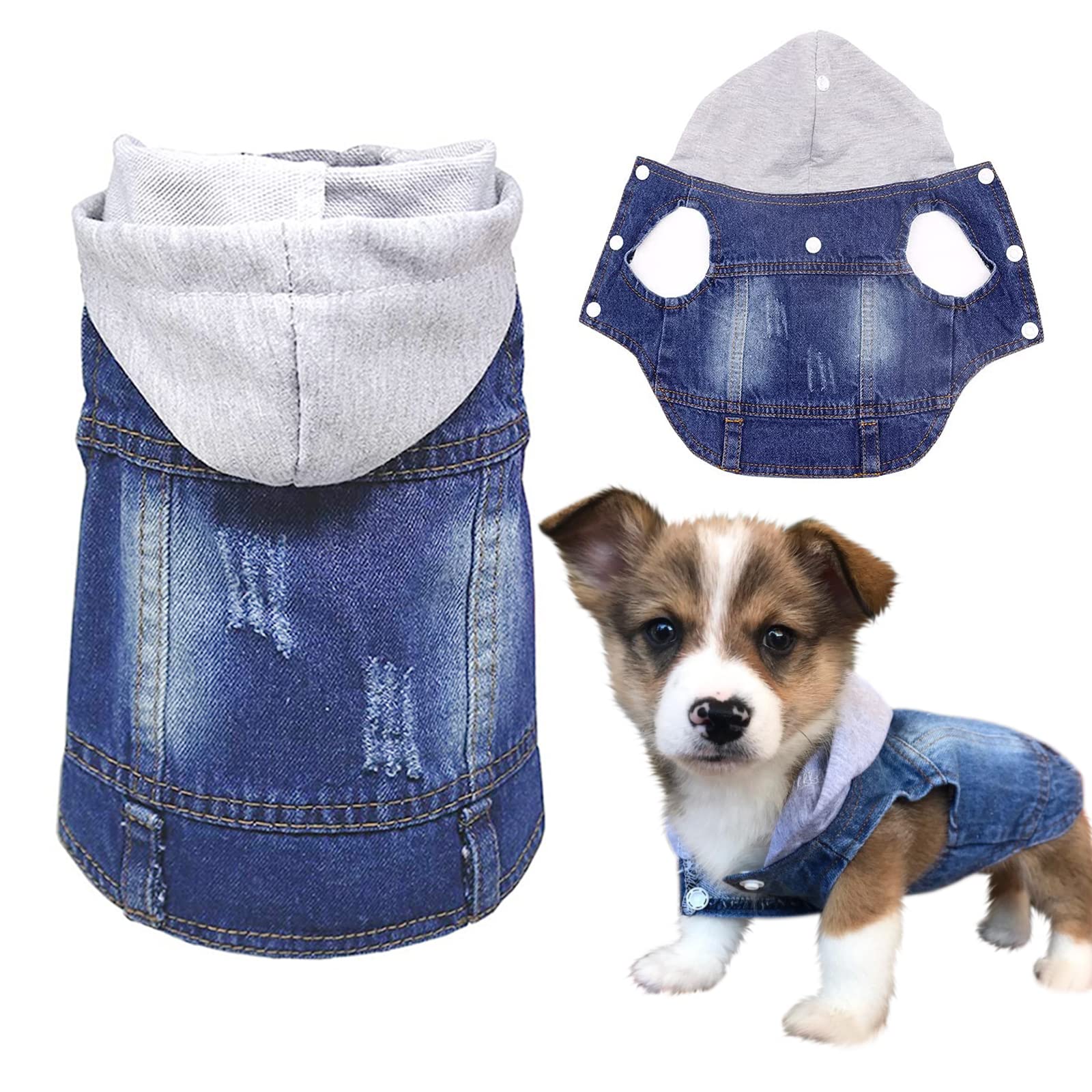 Pet Jean Jacket Hoody